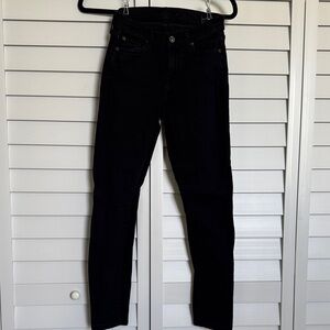 7 For All Mankind Women's Black Skinny Jeans